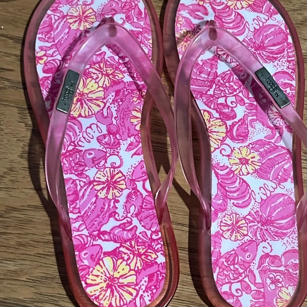 Lilly Pulitzer Vibrant Pink Sandals - Picture 1 of 3